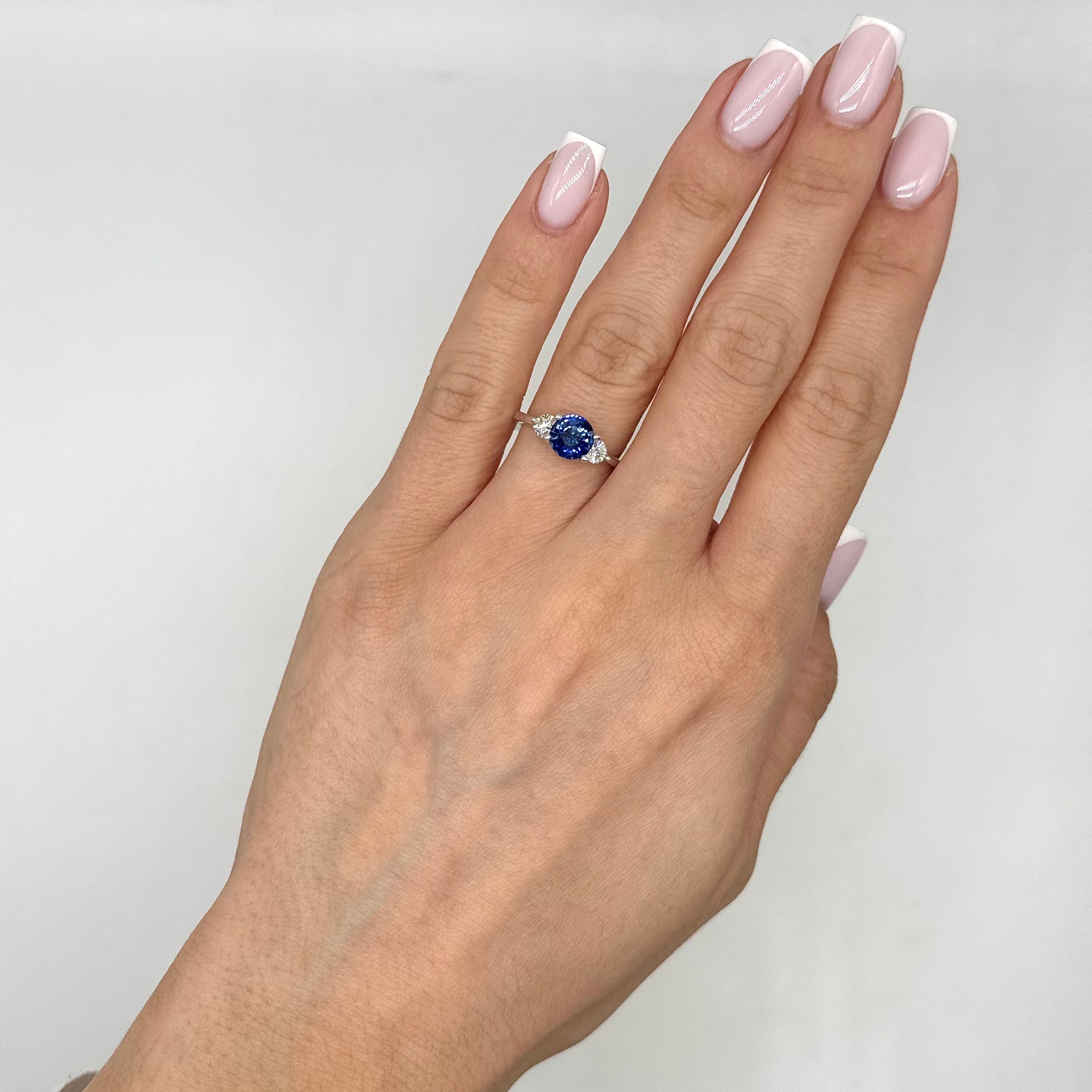 14K White Gold Ring with 1.37CT Sapphire & 0.42CT Diamond SDR120 ILJJ