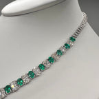 18K White Gold Emerald & Diamond Necklace – 10.26 CT Diamonds, 5.62 CT Emeralds EMDN025 ETJJ