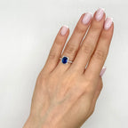 14K White Gold 2.05CT Oval Sapphire & 0.50CT Diamond Halo Ring SDR020 ISJJ
