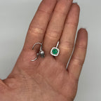 14K White Gold Emerald & Diamond Earrings – 1.16CT Emerald / 0.55CT Diamond COLER026 ITTJ