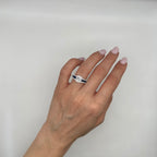 14K White Gold 0.69CT Diamonds & 0.88CT Sapphires Ring RN4313SA-003