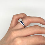14K White Gold 0.69CT Diamonds & 0.88CT Sapphires Ring RN4313SA-003