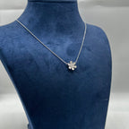14K White Gold Diamond Flower Pendant Necklace – 0.54CT | 18” Adjustable PJNP53621B