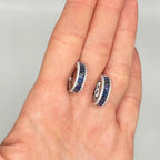 18K White Gold Earrings with 0.35ct Diamonds and 2.34ct Sapphires – SDER027 ISJJ