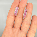 18K Rose Gold 2.81CT Pink Sapphire & 0.44CT Diamond Earrings SDER030 IZSJ