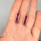 18K Rose Gold 3.68CT Ruby & 0.44CT Diamond Earrings RUDER016 ILAJ