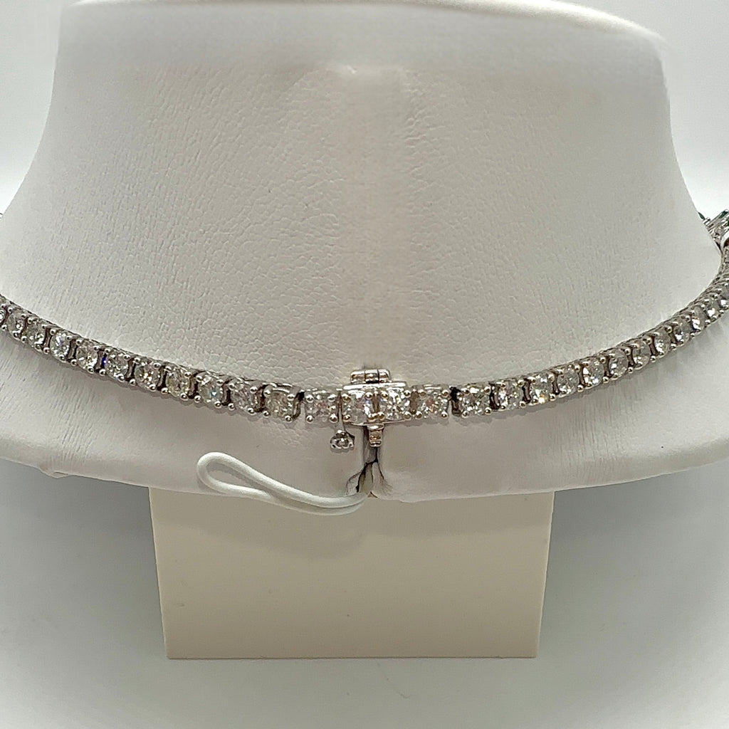 14K White Gold Round Emerald & Diamond Necklace – 14.32CT Emeralds & 10.00CT Diamonds CDN101 INJJJ