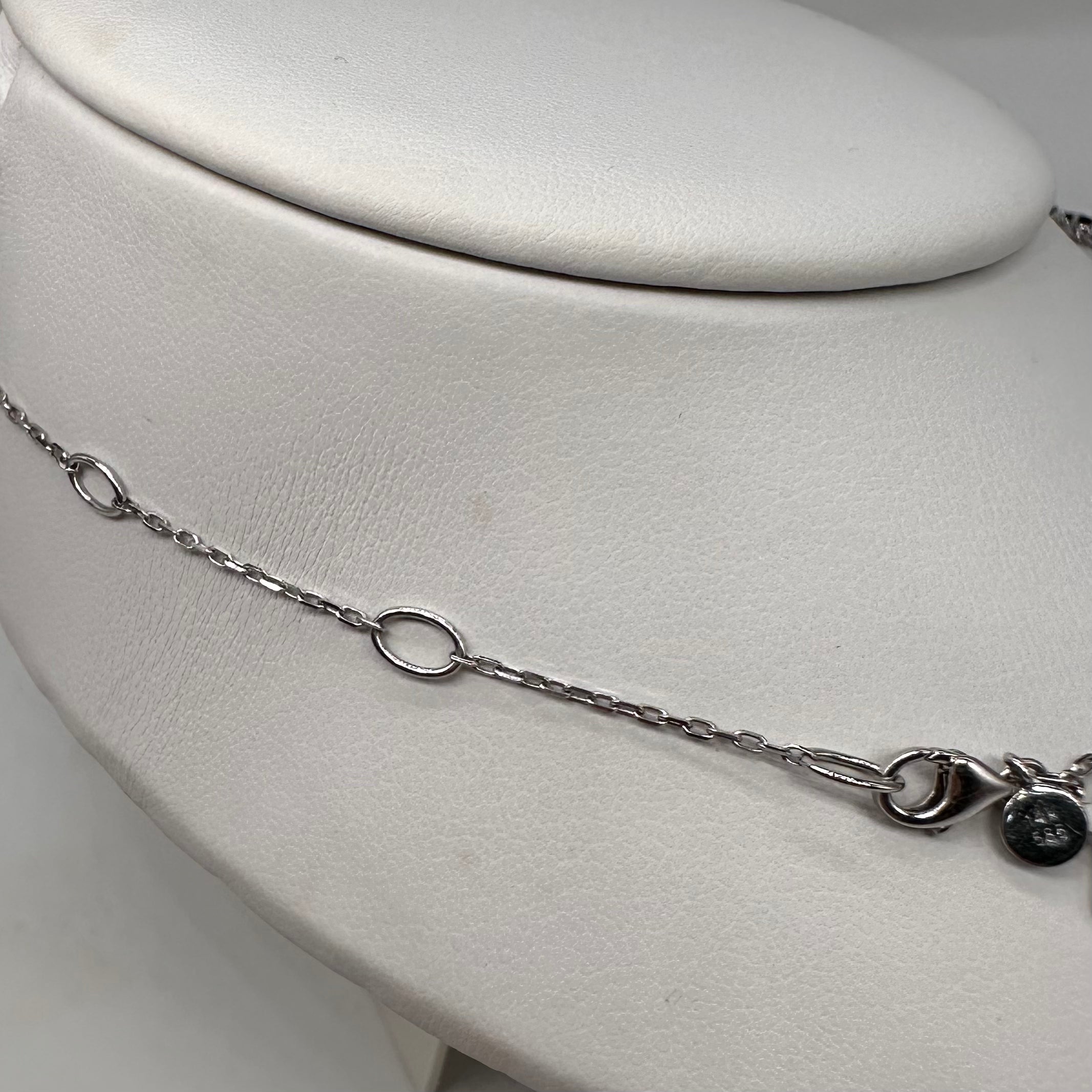 14K White Gold Oval Sapphire & Diamond Station Necklace – 3.45ct Sapphires, 0.87ct Diamonds DC-N14414-4