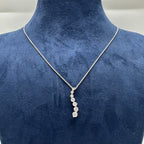 14K White Gold Diamond Pendant Necklace – 0.90CT STJ