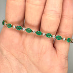 18K Yellow Gold 5.60 Ct Emerald & 0.74 Ct Diamond Bracelet EMDB012 NIZJ