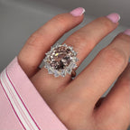 14K White Gold Oval Morganite & Diamond Ring – 5.93ct Morganite, 1.88ct Diamonds COLR009 INJJ