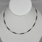 18K White Gold Black & White Diamond Station Necklace – 1.35ct Diamonds DN0075 ITGJ