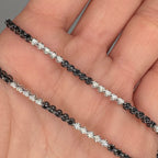 18K White Gold Black & White Diamond Station Necklace – 1.35ct Diamonds DN0075 ITGJ