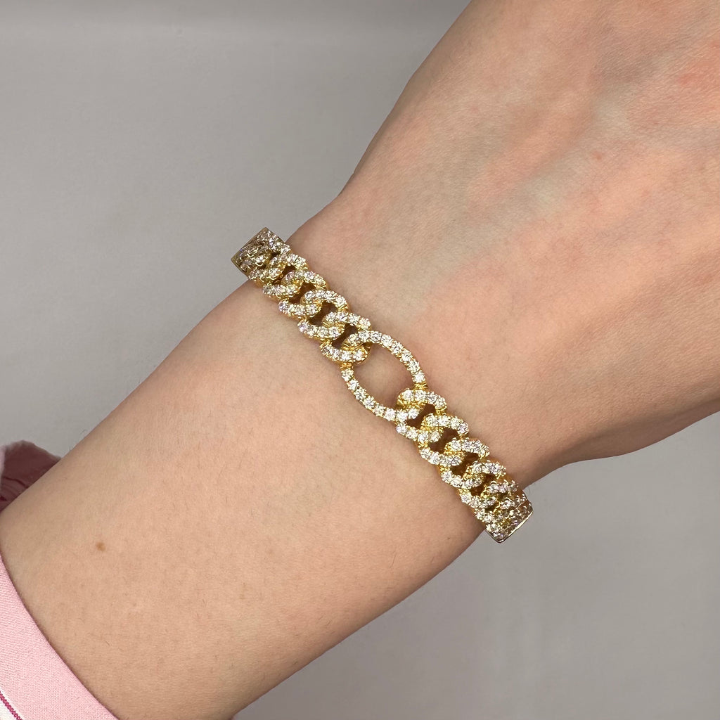 18K Yellow Gold Diamond Bangle Bracelet – 2.25ct Diamonds DBAN026 NJNJ