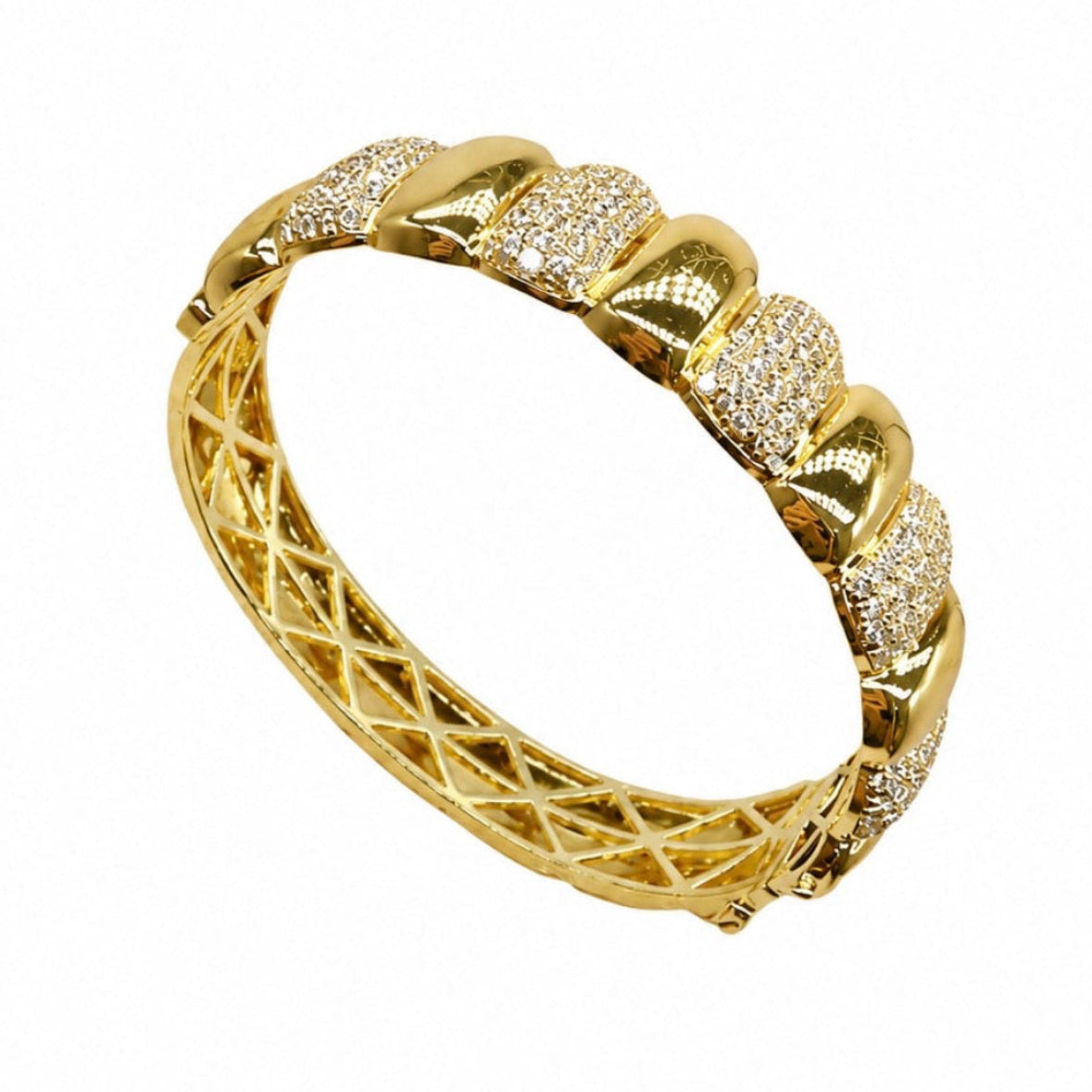 14K Yellow Gold Diamond Bangle Bracelet – 4.10ct  PPJB4816-001