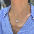 14K White Gold Diamond Pendant Necklace 2.21CT Round Diamonds PJN1123 IEJJ