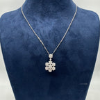 18K White Gold Diamond Floral Pendant Necklace | 1.65=CT Round Diamonds | 16 Inch LTT