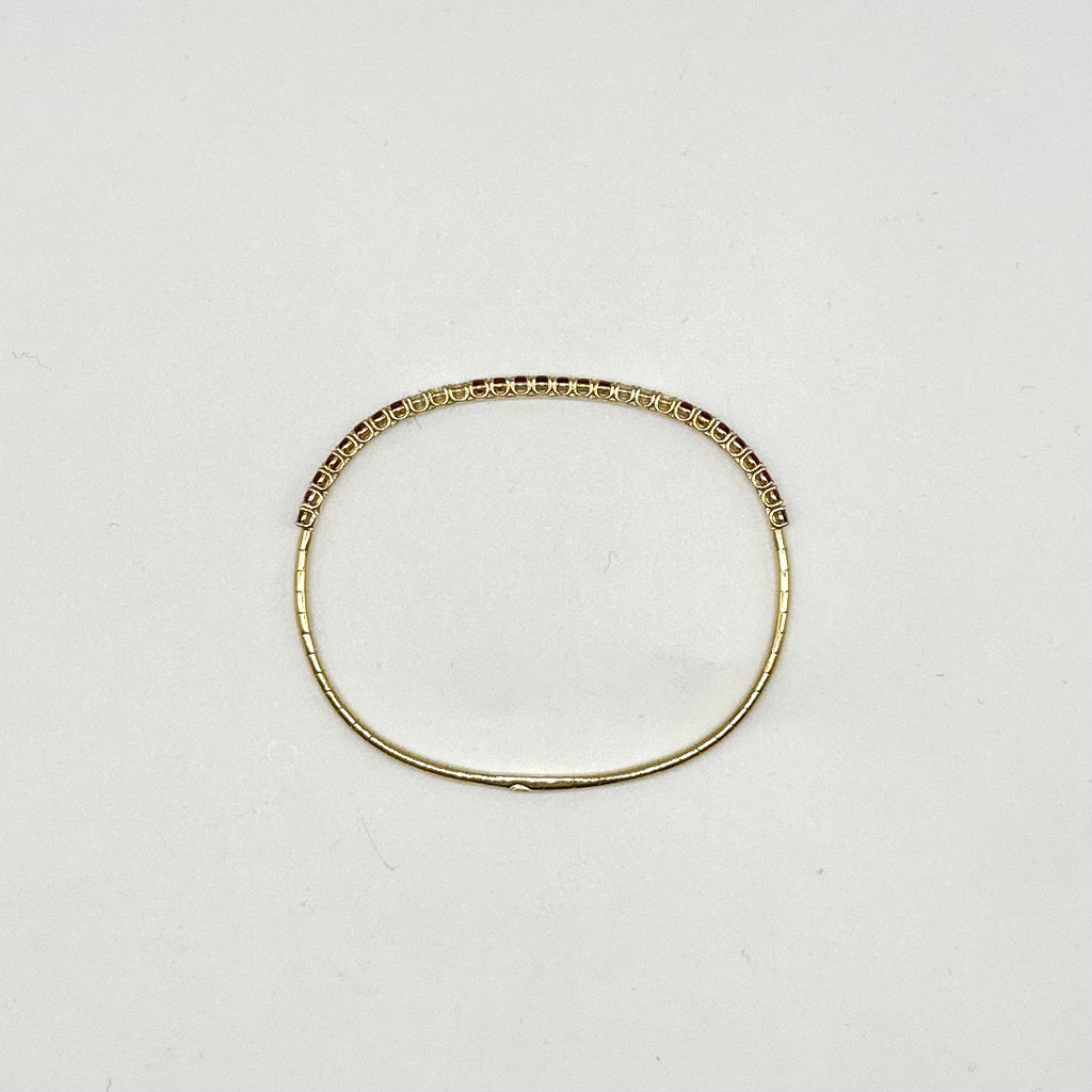 18K Yellow Gold 1.75 Ct Ruby & 0.39 Ct Diamond Bangle Bracelet