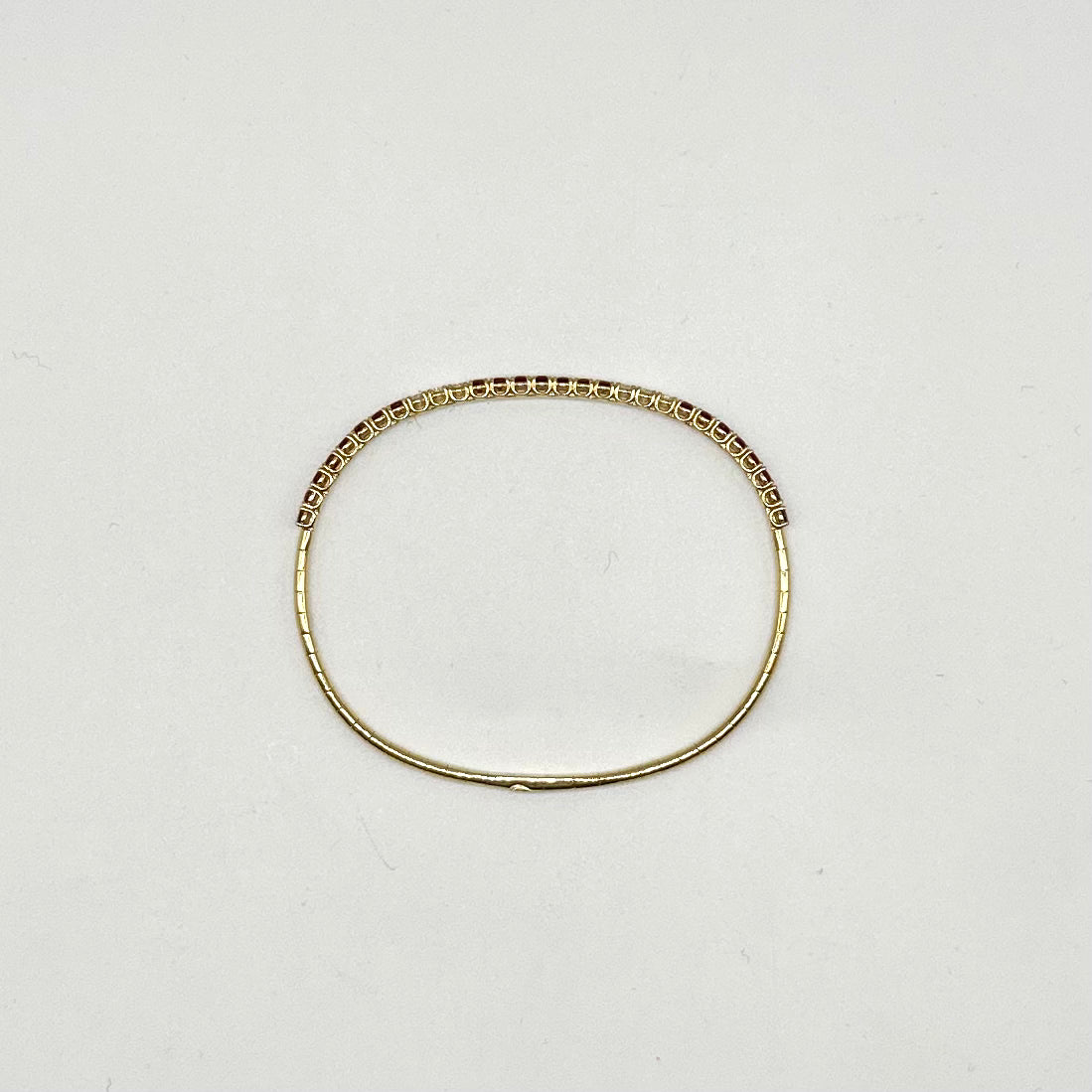 18K Yellow Gold 1.75 Ct Ruby & 0.39 Ct Diamond Bangle Bracelet