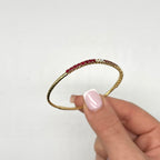 18K Yellow Gold 1.75 Ct Ruby & 0.39 Ct Diamond Bangle Bracelet