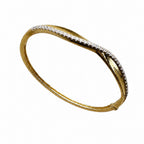 14K Yellow Gold Diamond Wave Bangle Bracelet – 0.69ct Diamonds DC-BNG14607-8