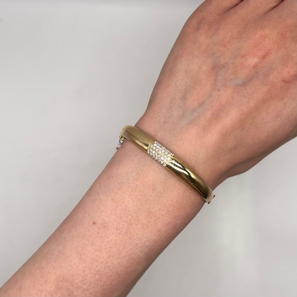 14K Yellow Gold Diamond Bangle Bracelet – 0.71ct Round Diamonds AJG00555-001