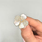 14K Yellow Gold 1.41 Ct Diamond & Mother-of-Pearl Floral Ring