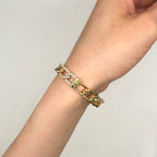 18K Yellow Gold Diamond Link Bangle Bracelet – 2.05ct Round Diamonds DBAN028 GTTJ