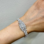 18k White Gold Diamond Bracelet with Marquise and Round Cut Diamonds DB044 TTTJ