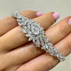 18k White Gold Diamond Bracelet with Marquise and Round Cut Diamonds DB044 TTTJ