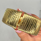 18K Yellow Gold Diamond Cuff Bracelet – 5.21CT Round Diamonds DB0082 SITJ