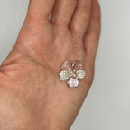 14K Rose Gold Diamond Flower Pendant Necklace – 1.43 CT Diamond Adjustable Chain PJNP6507