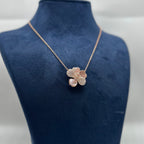 14K Rose Gold Diamond Flower Pendant Necklace – 1.43 CT Diamond Adjustable Chain PJNP6507