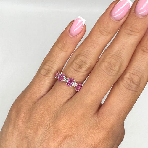 14K Rose Gold Pink Sapphire & Diamond Ring SDR042 INJJ