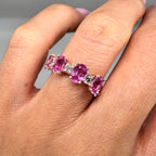 14K Rose Gold Pink Sapphire & Diamond Ring SDR042 INJJ