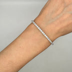 14K White Gold 2.48CT Diamond Bangle Bracelet DBAN032 GJJJ