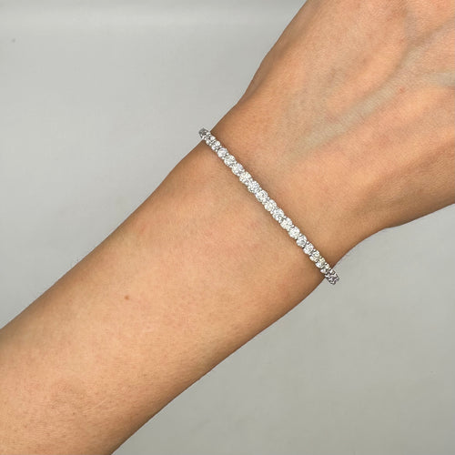 14K White Gold 2.48CT Diamond Bangle Bracelet DBAN032 GJJJ