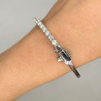 14K White Gold 2.48CT Diamond Bangle Bracelet DBAN032 GJJJ