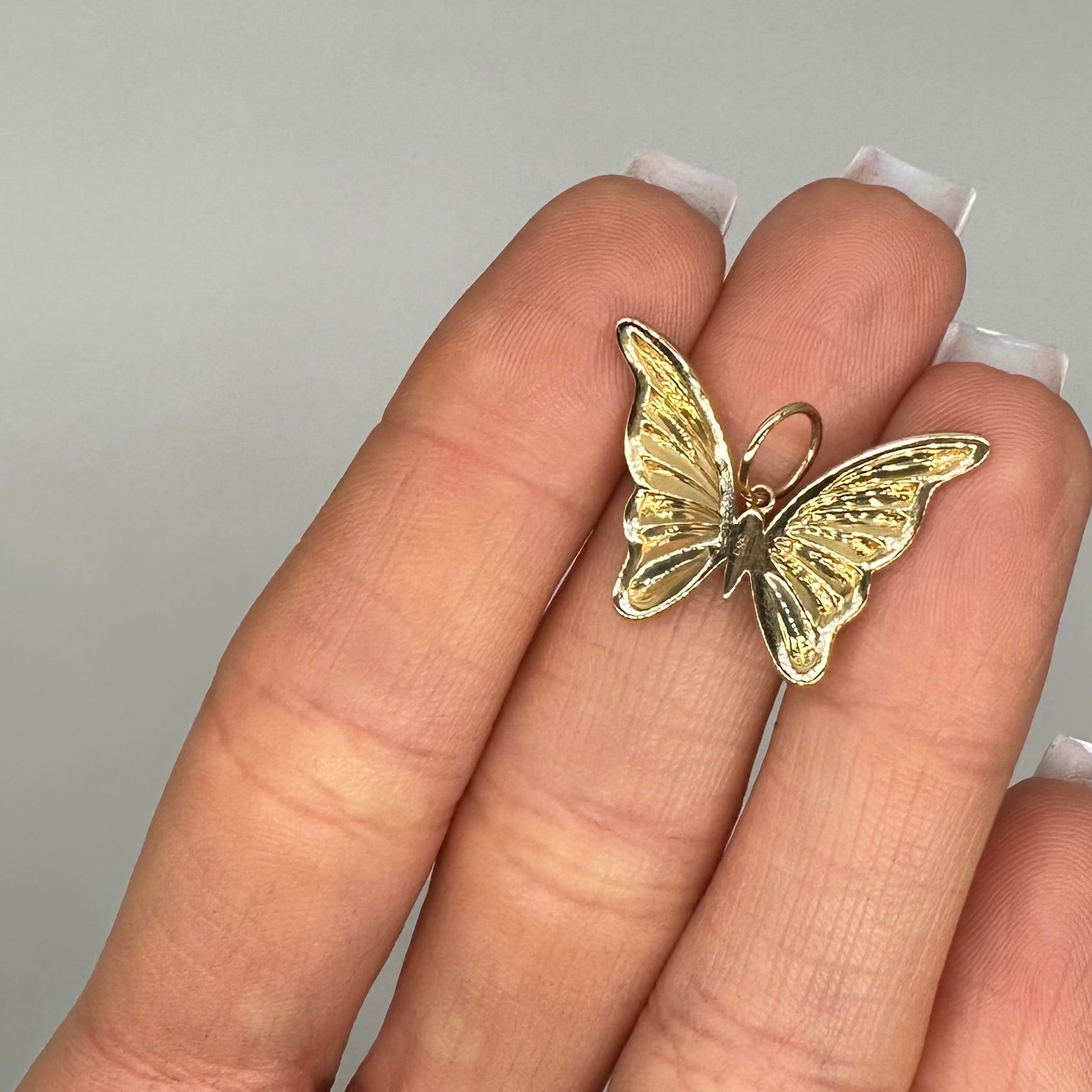 14K Yellow Gold Diamond Butterfly Pendant – 0.30 CT