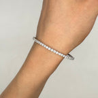14K White Gold 3.42 CT Diamond Flexible Tennis Bangle DB0114 GGJJ