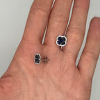 18K White Gold 0.64 CT Sapphire & 1.17 CT Diamond Earrings