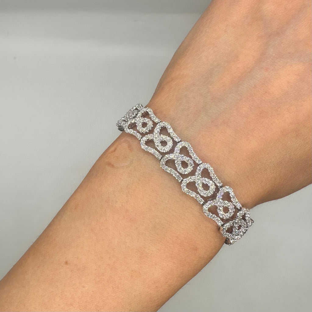 18K White Gold Diamond Bracelet – 11.00ct DB079 ZTJJ