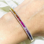 18K Rose Gold Color Sapphire & Diamond Bangle – 2.51CT Sapphires / 0.78CT Diamonds | SDB015