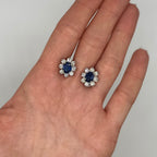 14K White Gold 3.24 CT Sapphire & 1.45 CT Diamond Earrings