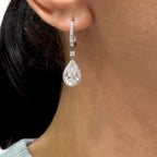 14K White Gold Lab Diamond Drop Earrings – 4.82ct