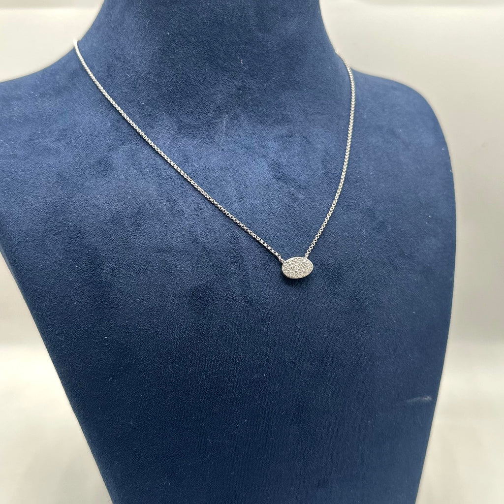 14K White Gold 0.34CT Diamond Pendant Necklace – Adjustable 16–18 Inch Chain PJNP4113