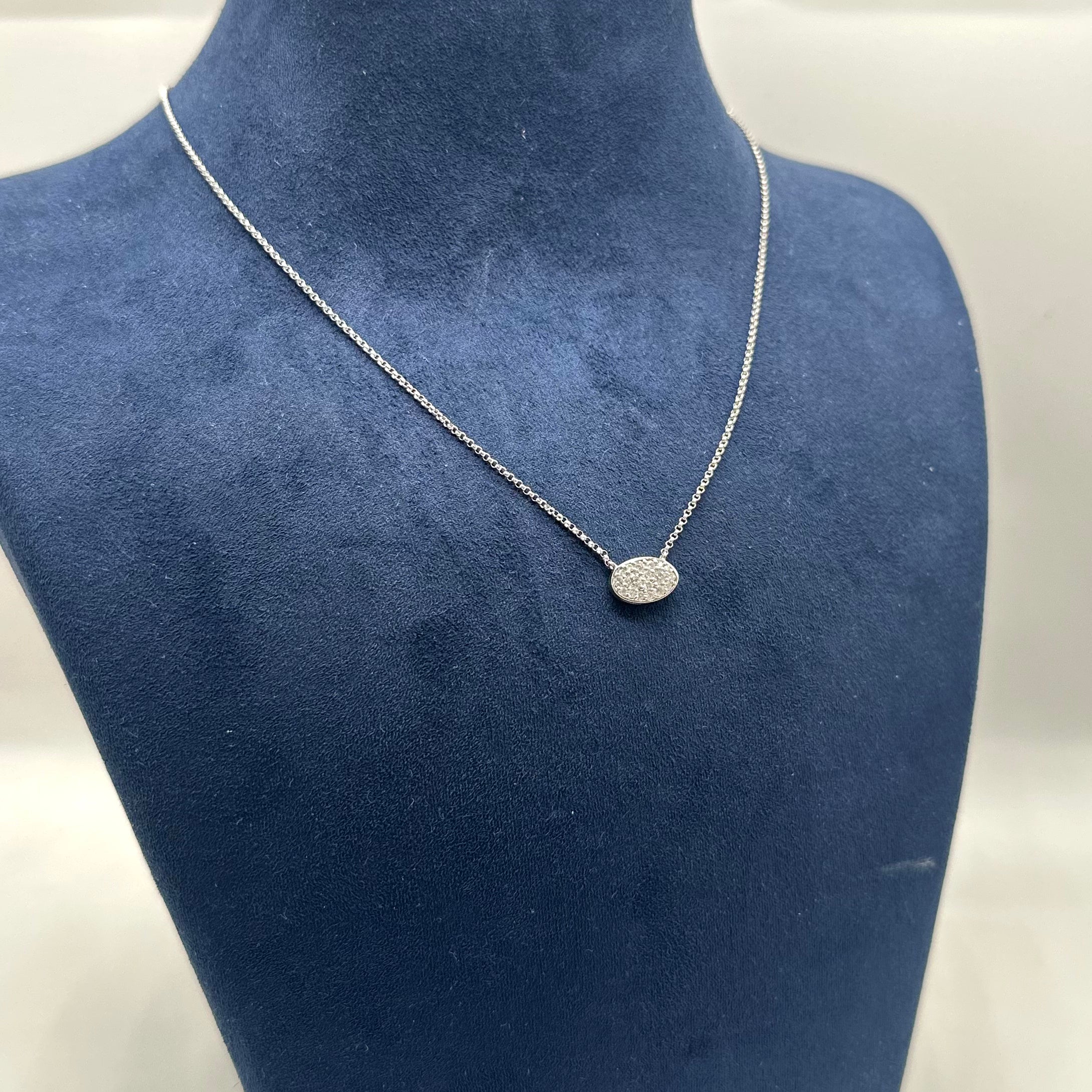 14K White Gold 0.34CT Diamond Pendant Necklace – Adjustable 16–18 Inch Chain PJNP4113