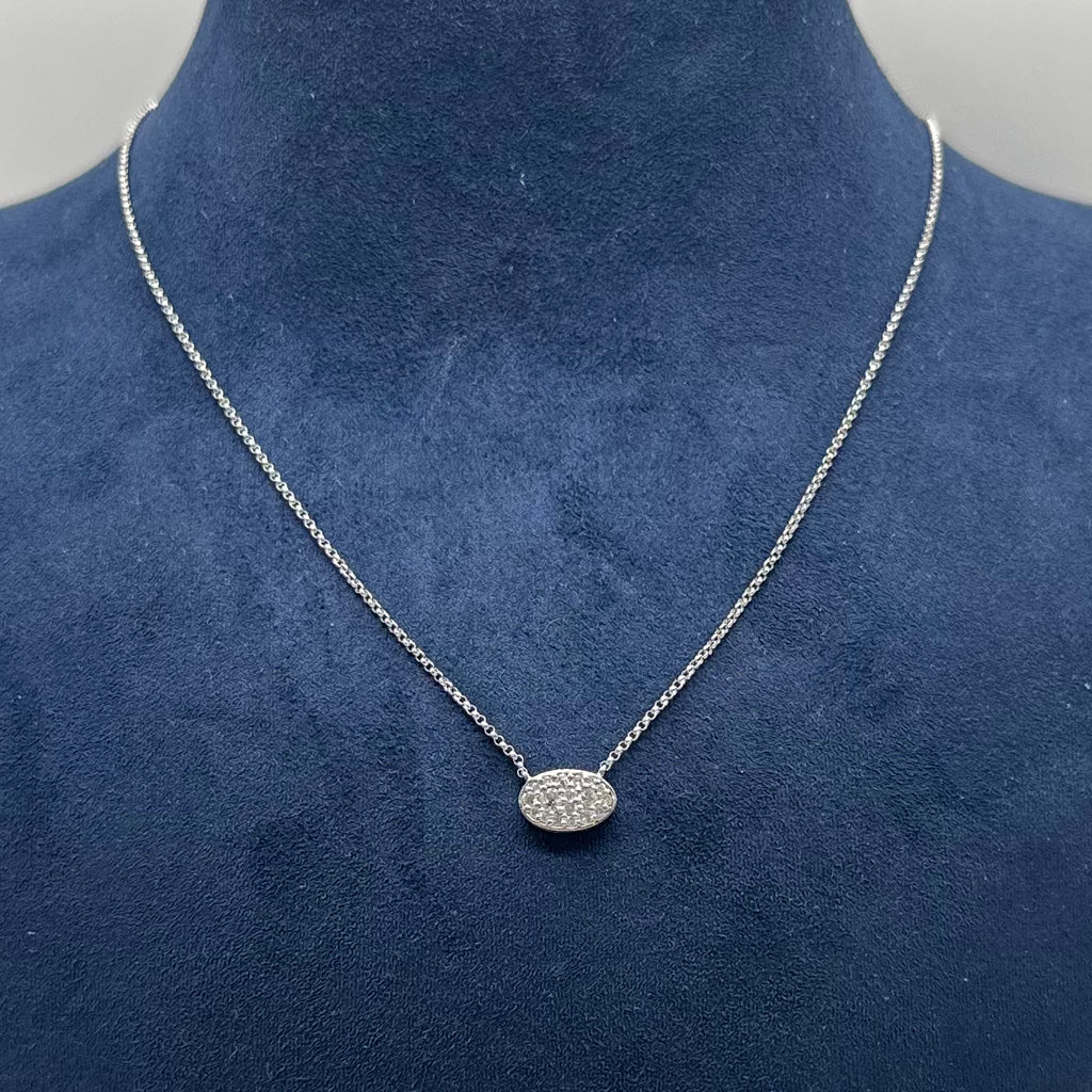 14K White Gold 0.34CT Diamond Pendant Necklace – Adjustable 16–18 Inch Chain PJNP4113