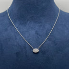 14K White Gold 0.34CT Diamond Pendant Necklace – Adjustable 16–18 Inch Chain PJNP4113