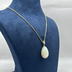 14K Yellow Gold 1.77CT Diamond & 14.10CT Pear Opal Pendant Necklace – 18” COLN0053 GTJJ
